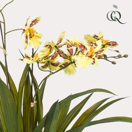 Kunstplant Orchidee - Geel - ↕45cm - Ø16cm