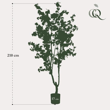 Kunstplant Prunus - Kersenbloesem - Wit - ↕210cm - Ø17cm