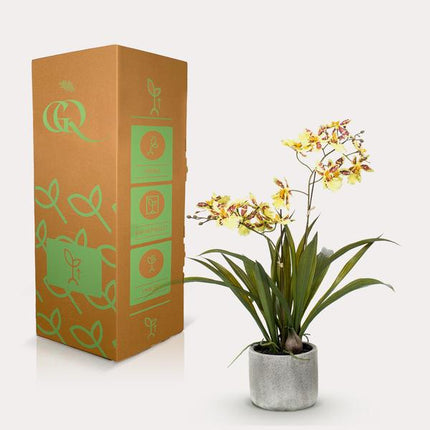 Kunstplant Orchidee - Geel - ↕45cm - Ø16cm
