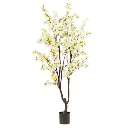 Kunstplant Prunus - Kersenbloesem - Wit - ↕210cm - Ø17cm