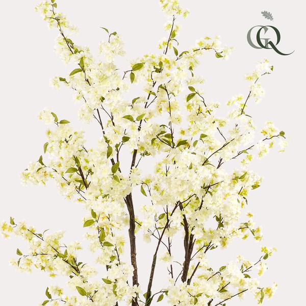 Kunstplant Prunus - Kersenbloesem - Wit - ↕210cm - Ø17cm