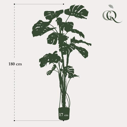 Kunstplant Monstera - Gatenplant - ↕180cm - Ø17cm