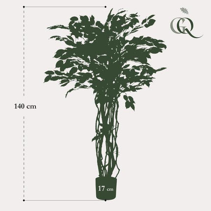 Kunstplant Ficus liana - Vioolbladplant - ↕140cm