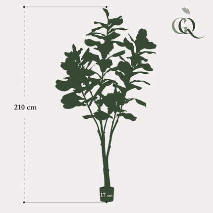 Kunstplant Ficus Lyrara - Tabaksplant - ↕210cm - Ø17cm