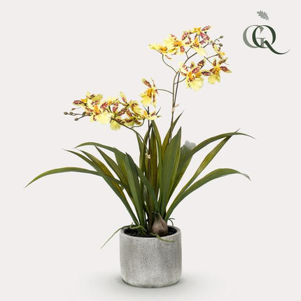 Kunstplant Orchidee - Geel - ↕45cm - Ø16cm