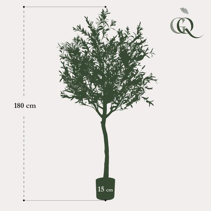 Kunst Olijfboom - Olea europaea - Olijfboom - ↕180cm - Ø15cm