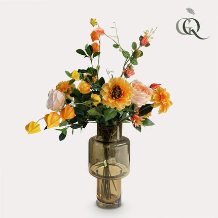 Kunstbloemen - Boeket L - Pretty Orange - ↕80cm