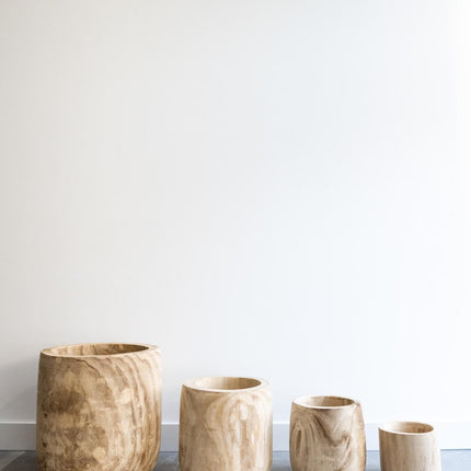 Pot - Hout lichtbruin - Pia pot - XL - H42 - W40 - Plantenpot