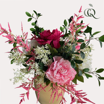 Kunstbloemen - Boeket L - Shiny Pink - ↕80cm