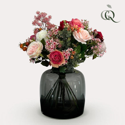 Kunstbloemen - Bouquet M - Flame Roses - ↕45cm