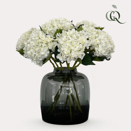 Kunstbloemen Solo - White - Hydrangea Flower - 8x - ↕52cm