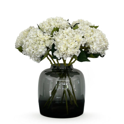Kunstbloemen Solo - White - Hydrangea Flower - 8x - ↕52cm