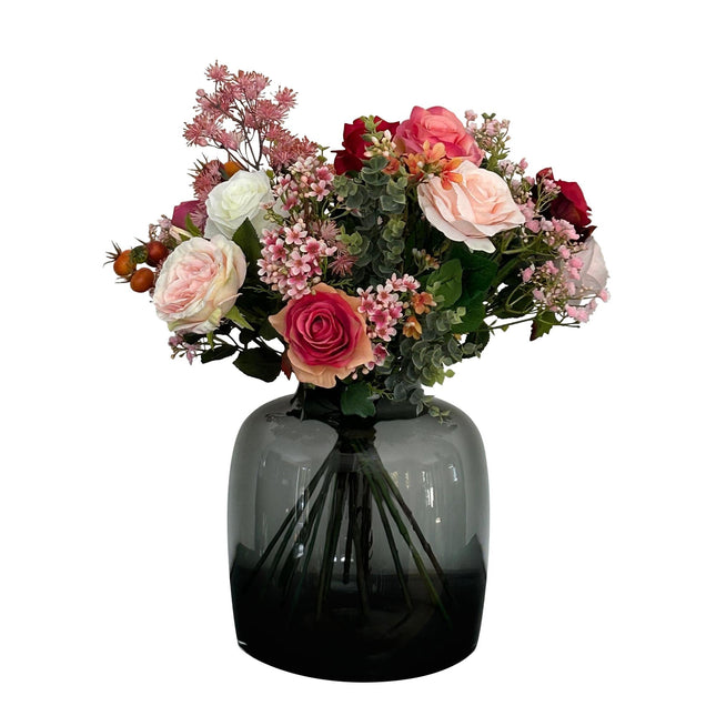 Kunstbloemen - Bouquet M - Flame Roses - ↕45cm